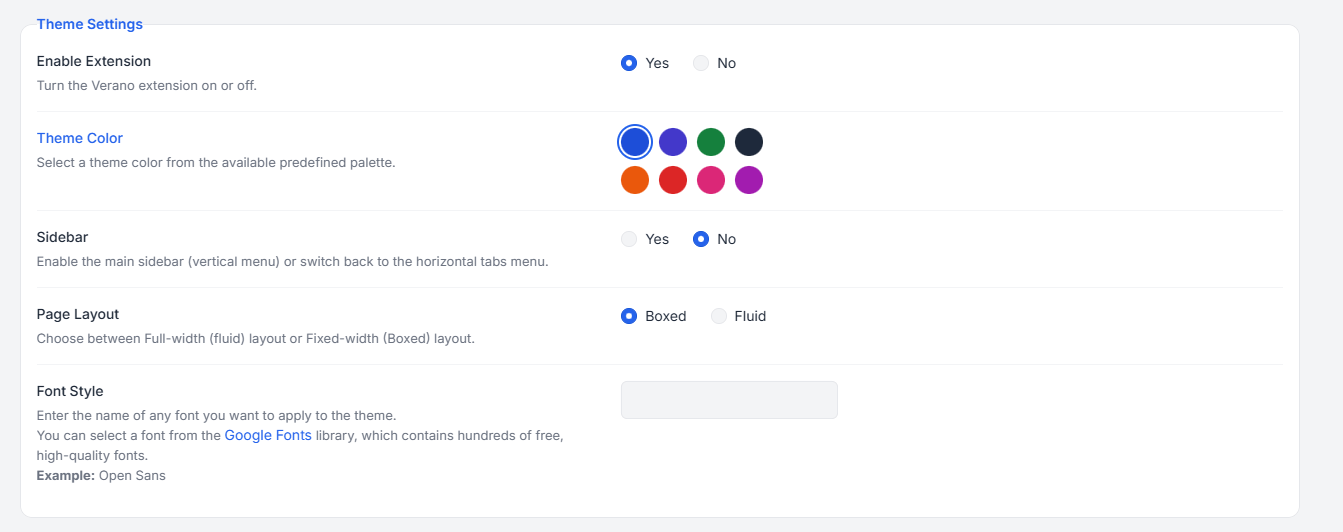 Theme colors example