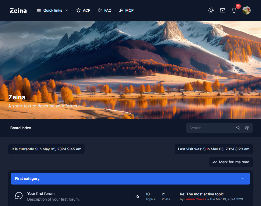 Light mode example