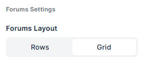Forums layout settings example
